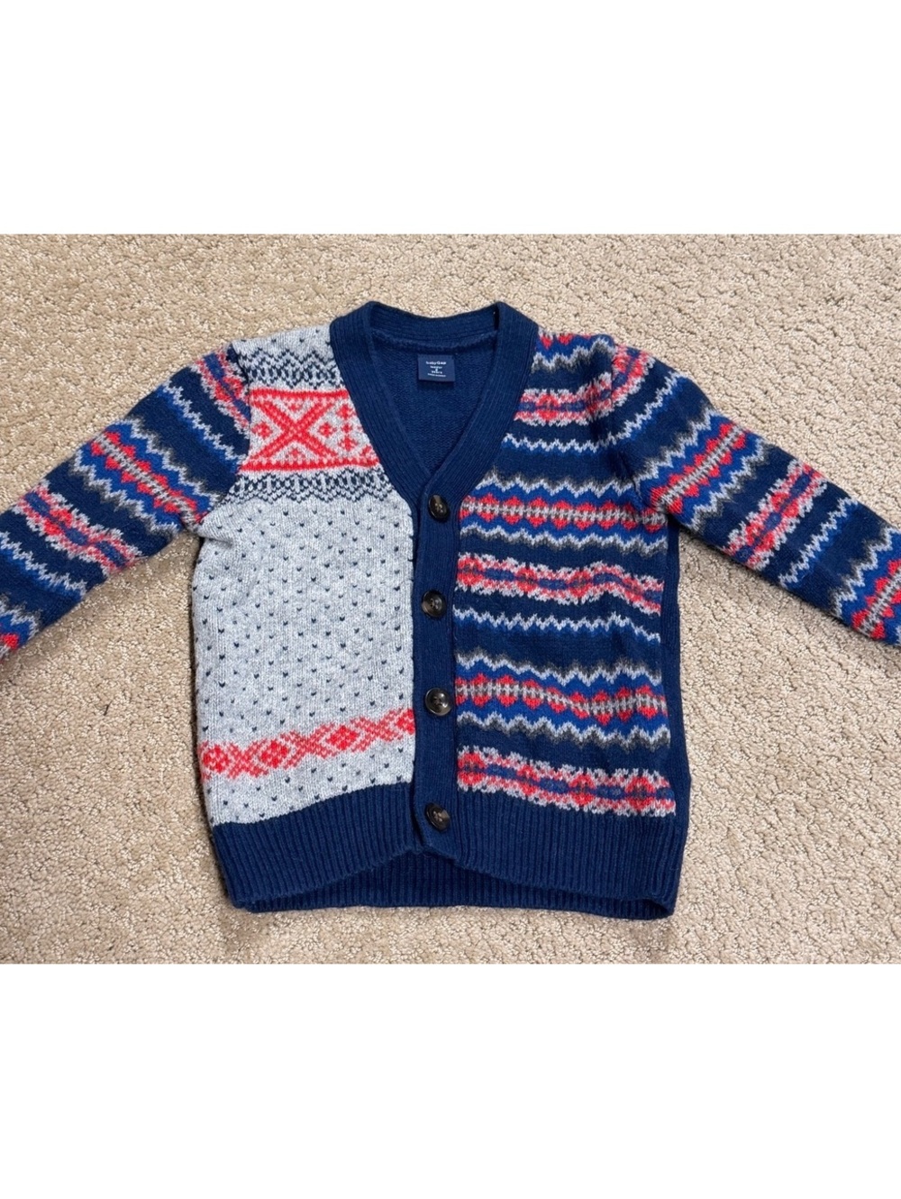 Baby Gap Toddler Fair Isle Button Cardigan 3 Years